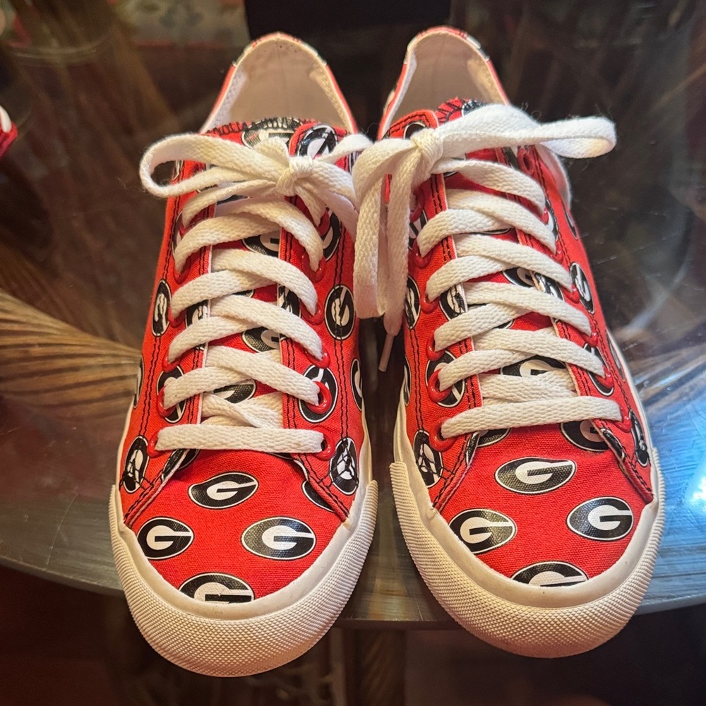 Red Patterned Women's Sneakers
